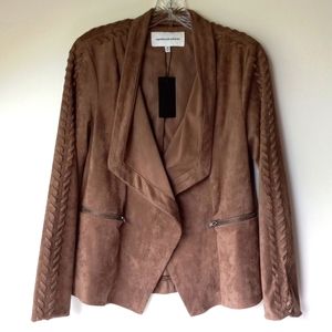 CASHMERE CUPCAKE  Suede JACKET Braided Sleve Detail Size XS NEW